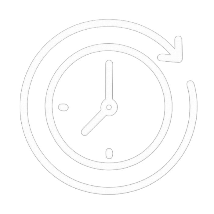 Icon einer Uhr mit einem Pfeil als Symbol für unser 24/7 Catering in Hamburg.